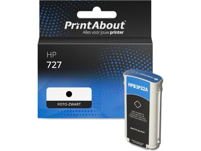 PrintAbout huismerk Inktcartridge 727 (B3P23A) Foto-zwart Hoge capaciteit Geschikt voor HP