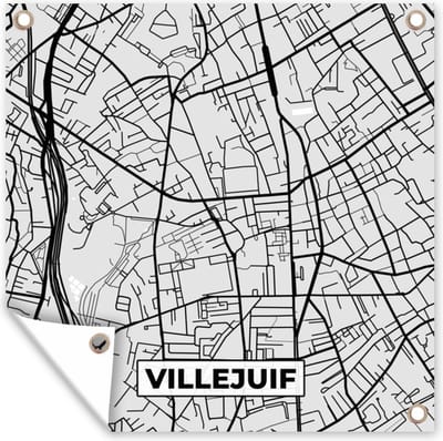 Tuin poster Plattegrond - Villejuif - Stadskaart - Kaart - Frankrijk - 200x200 cm - Tuindoek