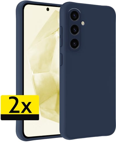 Hoesje - 2 Stuks - Geschikt voor Samsung Galaxy A36 - Sterk & Shockproof - Case Siliconen - Back Cover - Telefoon Hoes - Telefoonhoesjes - Donkerblauw