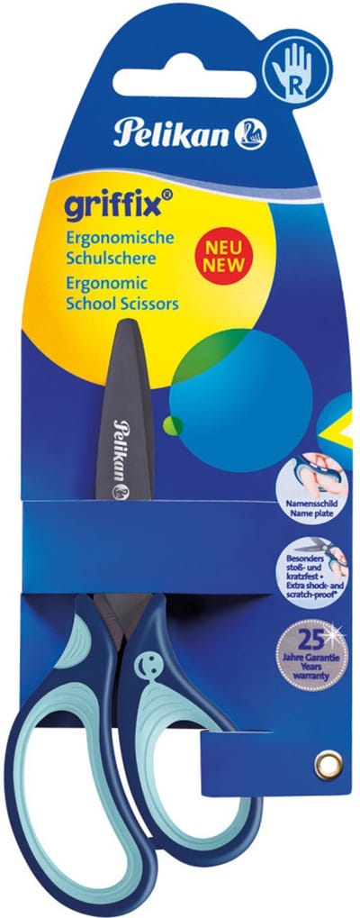 Pelikan BŸro Pelikan Griffix Schere SC1RB blau Rechtsh. 1er Blister