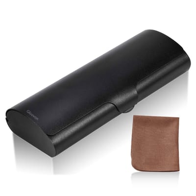 Gloovon® Metalen Brillenkoker - Stevige Hardcase - Inclusief Microvezeldoekje - Zwart
