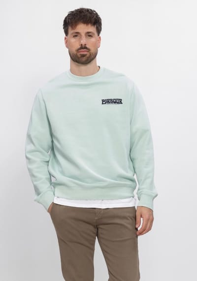 BARBOUR Livingstone Crew Neck Truien & Vesten Heren - Sweater - Hoodie - Vest- Mint - Maat L