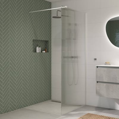 Saqu Modulo inloopdouche incl. antikalk 100x210cm geribbeld glas mat wit