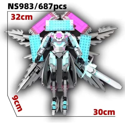Nouvelles Figurines d'Action Skibidi Toilet Blocs de Construction Camerman Titan Speakerman Surveillance Man TVMan Briques pour Garçons Jouets pour Enfants Cadeau blue