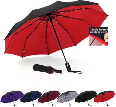 Bovista Moderne Golf Paraplu - Stormparaplu - Opvouwbaar - Windproof - Stormproef - UV Bescherming - Umbrella - Draagbaar - Rood