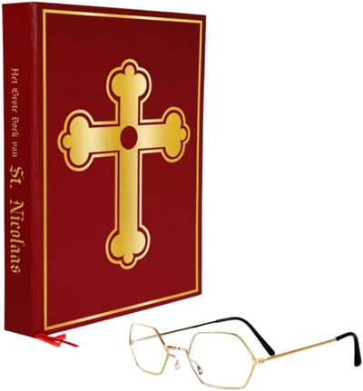 Combi-set Sinterklaas - gouden bril - grote boek - pakjesavond - goedheiligman - sinterklaas accessoires