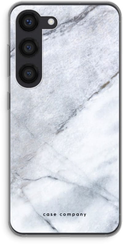 Hoesje geschikt voor Samsung Galaxy S23 hoesje - Witte marmer - Soft Cover Telefoonhoesje - Bescherming aan alle Kanten en Schermrand