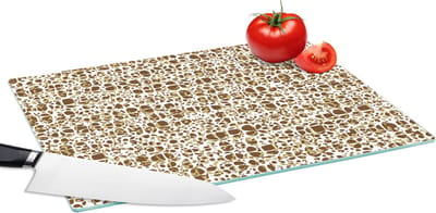 Glazen Snijplank - 39x28 - Dierenhuid - Reptielen - Bruin - Patronen - Snijplanken Glas