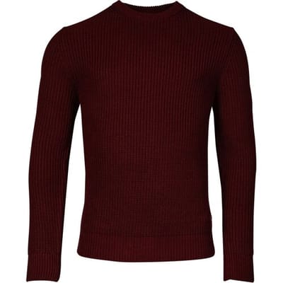 Baileys Trui Uni Structure Crew Neck Bordeaux / male