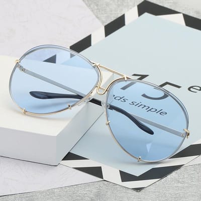Nouvelles Lunettes de Soleil Pilote Mode Femme Surdimensionnées Luxe UV400 Verres Dégradés Miroir Cool Vintage Lunettes de Soleil Dame as the photo
