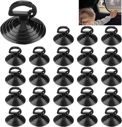 50 Pack - Zuignappen voor autoruiten - Zuignappen voor zonnekleppen - Herbruikbare zuignappen - voor keuken, badkamer, kantoor, glazen ramen, auto-accessoires (zwart)