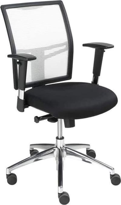 Ergonomische bureaustoel 1412 EN-1335 genormeerd kleur wit zitting stof