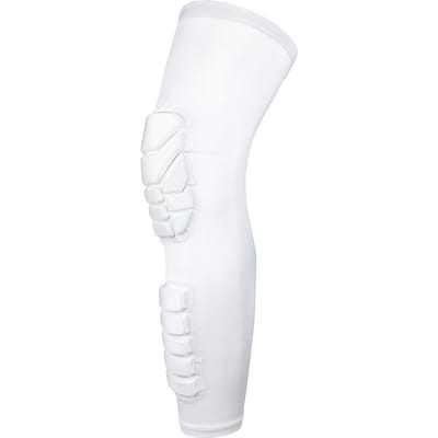 Ademende kniecompressiemouwen Basketbal kniebeschermer Beenmouw Sport Volwassen kniebrace XL wit