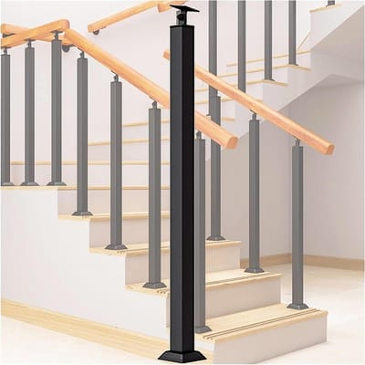Verstelbare Leuningpaal - Trapleuning Spindel - Veiligheid Verbeteren - 270° Hoekverstelling - 70 cm - Zwart