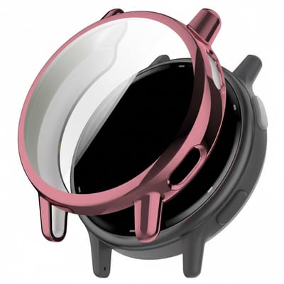 Screenprotector case - geschikt voor Garmin Vivoactive 5 - flexibel en zacht - TPU full cover hoesje - volledige bescherming - roze