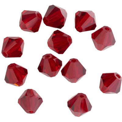 Glas geslepen glitterkralen, 6 mm - Siam