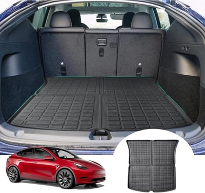 Tesla Model Y 2021 2022 2023 Kofferbakmat - Hoogrand TPE, Vouwbaar en 3D Scanners, Auto Accessoires voor Bescherming en Comfort