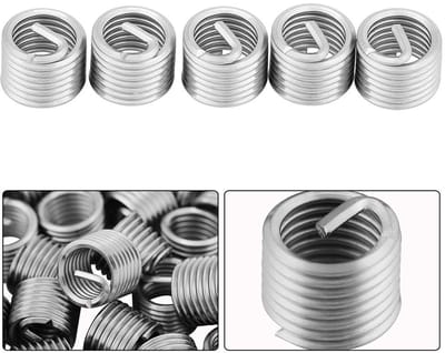 Dailygoods- Schroefdraad Inserts 50 Stuks - Roestvrij Staal - Draad Reparatie - Helicoil M8 - Spiraalvormig - Verbeterde Verbinding - Draadinzet