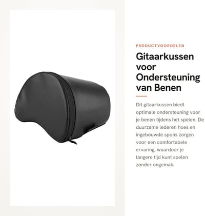 Dailygoods- Gitaarkussen Duurzaam - Lederen Hoes - Ingebouwde Spons - Ondersteuning - Muziekinstrumenten Accessoires - Gitaristen - Gitaarsteun