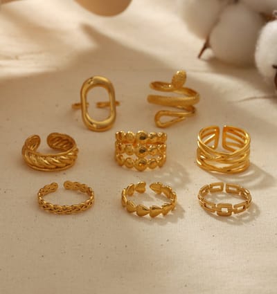 Verstelbare Ring met Slang | Stainless Steel Goud