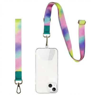 imoshion Universeel verstelbaar telefoonkoord + polsbandje - Telefoon Ketting - GSM Koord - Holeographic print