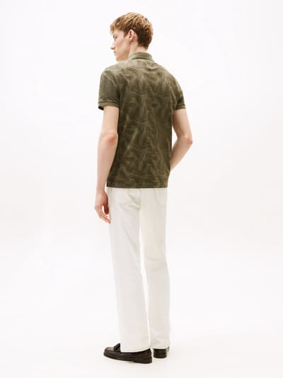 Tommy Hilfiger polo groen geprint katoen normale fit