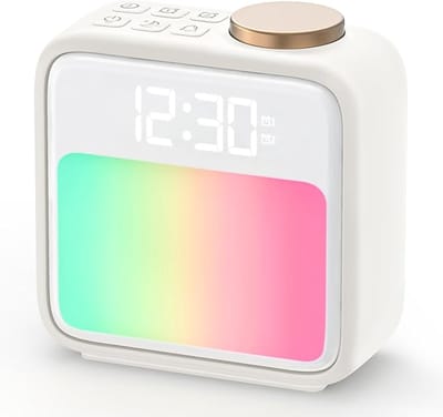 Digitale wekker met 2 alarmen, 6 natuurgeluiden, wekker met licht en babyfoon