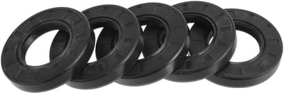 Universele olieafdichting dubbele lip met stalen afdichtring en rotatieveer 35 x 62 x 10 mm, hoge druk, NBR-rubber, zwart, 5 stuks voor motoren, machines en voertuigen