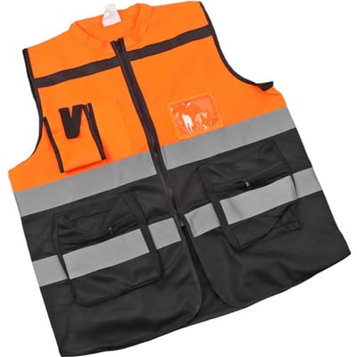 Reflecterend Vest met Rits Hoge Zichtbaarheid Veiligheidskleding voor Motorrijden Verkeersmanagement Oranje XL orange