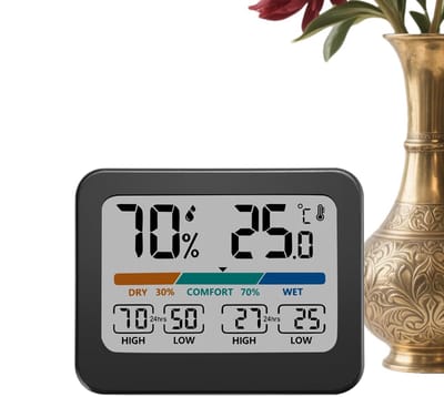 Klimaatmeter Kamer - Luchtvochtigheid Sensor - Comfort Bewaken - Status Indicatie - 10 cm - Wit