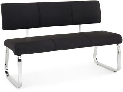 Eetkamerbank VILAS met stoffen bekleding – zwart