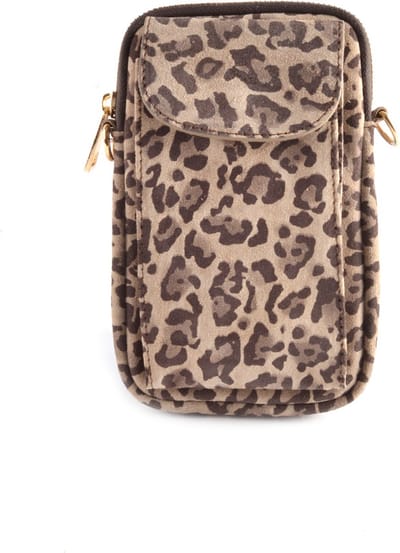 Giuliano Nubuck telefoontasje Novi - Nubuck - Panter Beige - Made in Italy