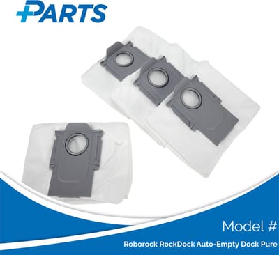Roborock RockDock Auto-Empty Dock Pure Stofzakken (4 Stuks, Plus.Parts® alternatief voor 8.02.0132)