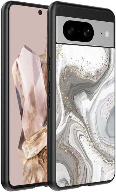 Geschikt voor Google Pixel 8 Pro Telefoonhoesje met marmer opdruk - TPU backcover case marble design - Zilver - Smartphonica geschikt voor Google Pixel 8 Pro