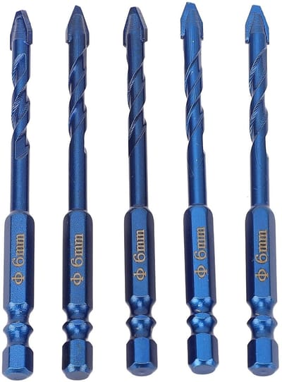 Dailygoods - Excentrische Boor - 5-delige Set - Hoge Hardheid - 6 mm - Professionele Steenboorset - Geschikt voor Beton en Cementhout