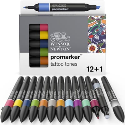 Winsor & Newton Promarker Set 13 Stuks - Tattoo Tonen