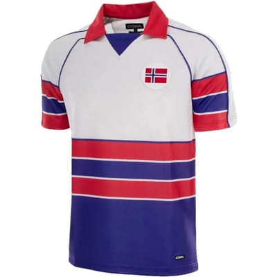 COPA Football - Norwegen 1988 - Retro Uit Voetbalshirt - Heren - M - Wit