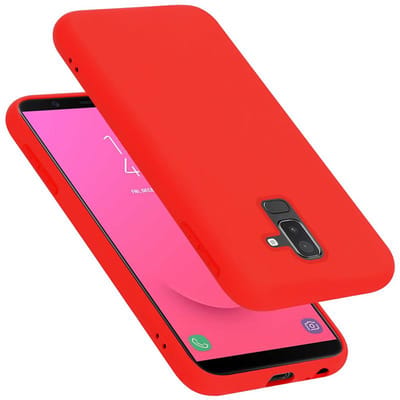 Cadorabo Hoesje geschikt voor Samsung Galaxy A6 PLUS 2018 in LIQUID ROOD - Beschermhoes gemaakt van flexibel TPU silicone Case Cover