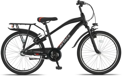 Altec Attack - Allroad Kinderfiets - Jongensfiets - Mountainbike - 24 inch - 3 versnellingen - Zwart