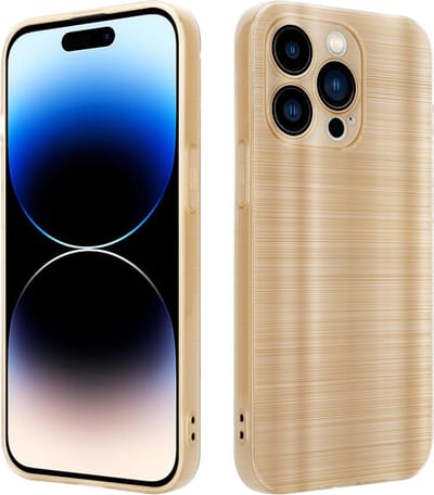 Cadorabo Hoesje geschikt voor Apple iPhone 14 PRO in Brushed Goud - Beschermhoes Case Cover van flexibel TPU silicone in Brushed design