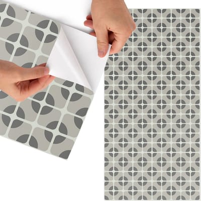 Tulup Meubelfolie - Geometrisch patroon Wrapfolie Keuken - 75x150 cm - Grijs Meubelfolie - Meubelfolie Zelfklevend - Geometrische Meubelfolie - Wrapfolie Keuken - Wanddecoratie - Achtergronden en patronen
