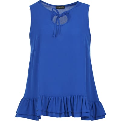 Saffier Elegantie Crepe Ruffle Top