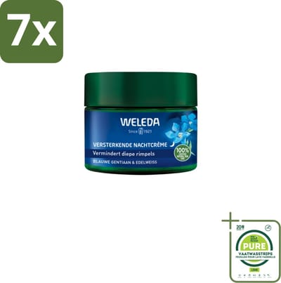7 x WELEDA - Nachtcrème Versterkend - Blauwe Gentiaan & Edelweiss - 40 ml - Grootverpakking - Nachtcreme - Anti-rimpel - Huidversteviging - Collageen - Biologische Cosmetica