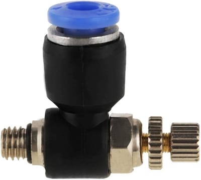 Set van 20 M5 Pneumatische Snelle Aansluitingen voor Luchtleidingen, Plastic en Messing Pneumatische Connectoren, Luchtstroom Regelaars, OD 4mm, Zwart