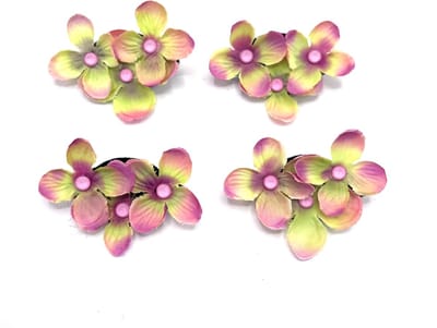 4 x Kleine Tai Dai Haar Bloemen Clicks diameter 5 cm - Valentijn - cadeautje - haarclip - haarschuifje - gala en bruiloft - haarmode - bloemetjes - moederdag - verjaardag - huwelijk - haarspeld - kinderen