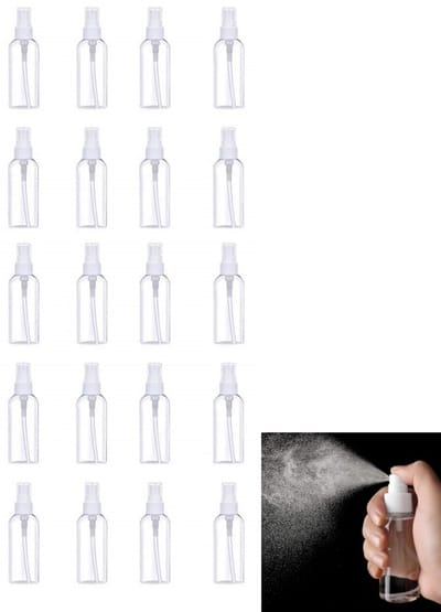 20 stuks - 100 ml verstuiver - herbruikbare fijne nevel plastic verstuiver - spuitfles - verstuiver - transparante plastic fles - fijne nevel - wit - geschikt voor vakantiereizen