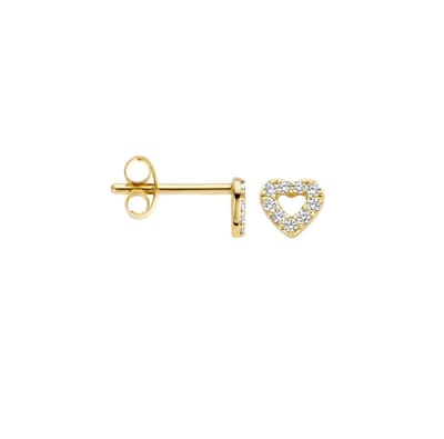 Blush Oorbellen 7299YZI 14k Geelgoud Hartvorm met Zirkonia