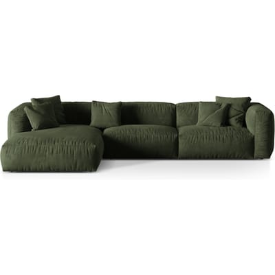 3-zits hoekbank Martina links velvet | Micadoni