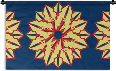 Wandkleed - Wanddoek - Sterren - Patronen - Abstract - 90x60 cm - Wandtapijt