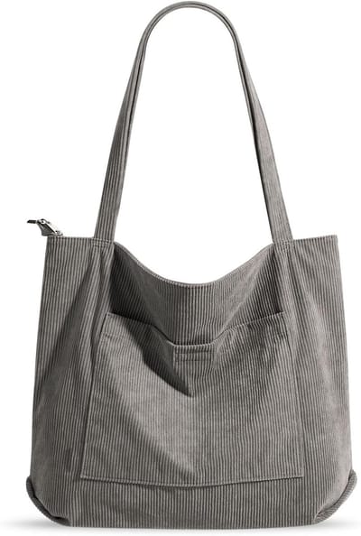 Dames Schoudertas van Corduroy, Grote Tote Bag, Shopper en Schooltas voor Werk en Winkelen